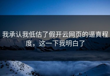 我承认我低估了假开云网页的逼真程度，这一下我明白了